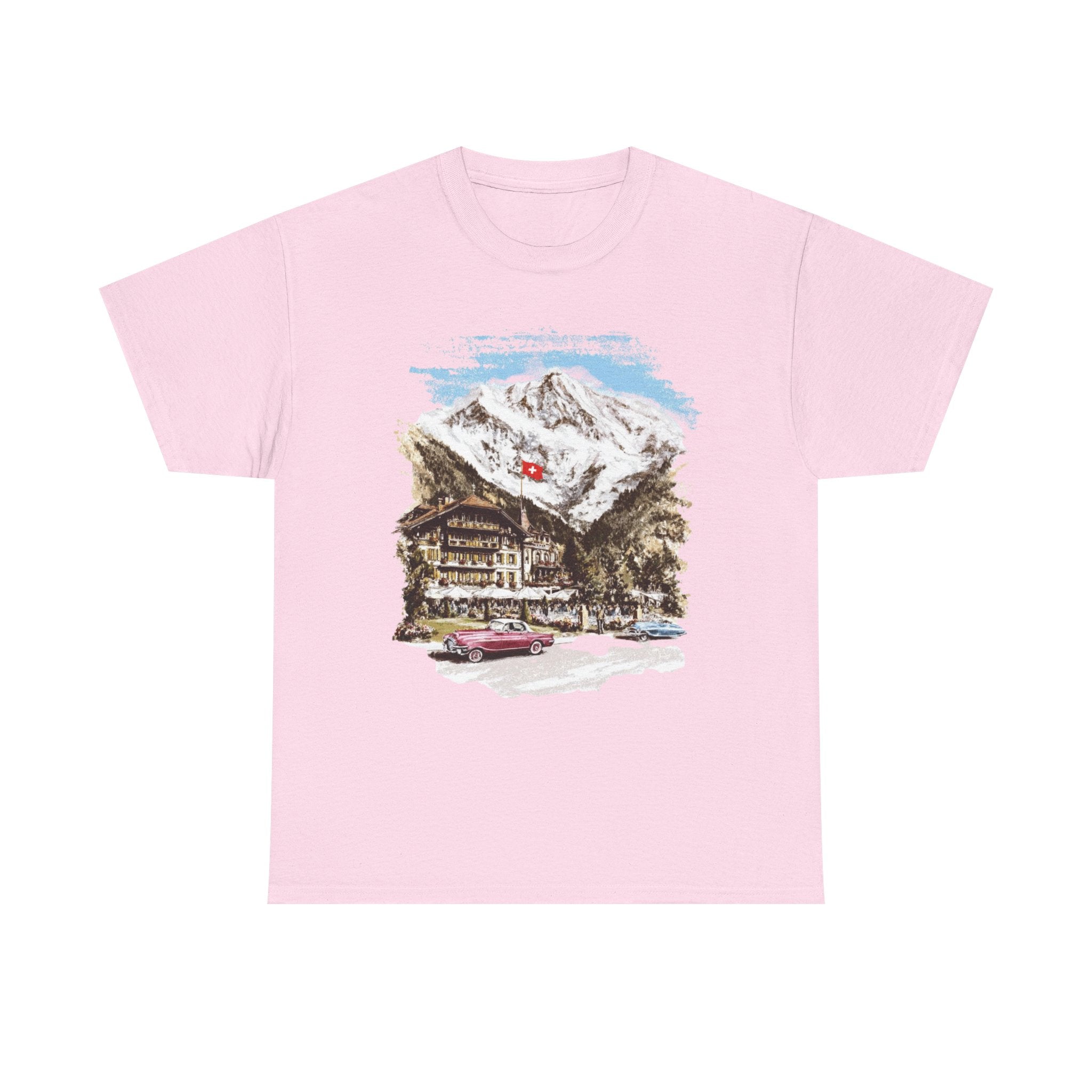 Vintage Alpine Chalet Scenic Tee