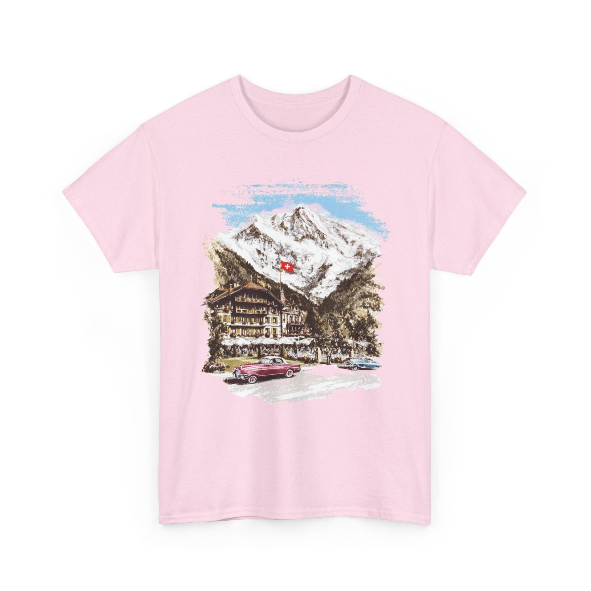 Vintage Alpine Chalet Scenic Tee