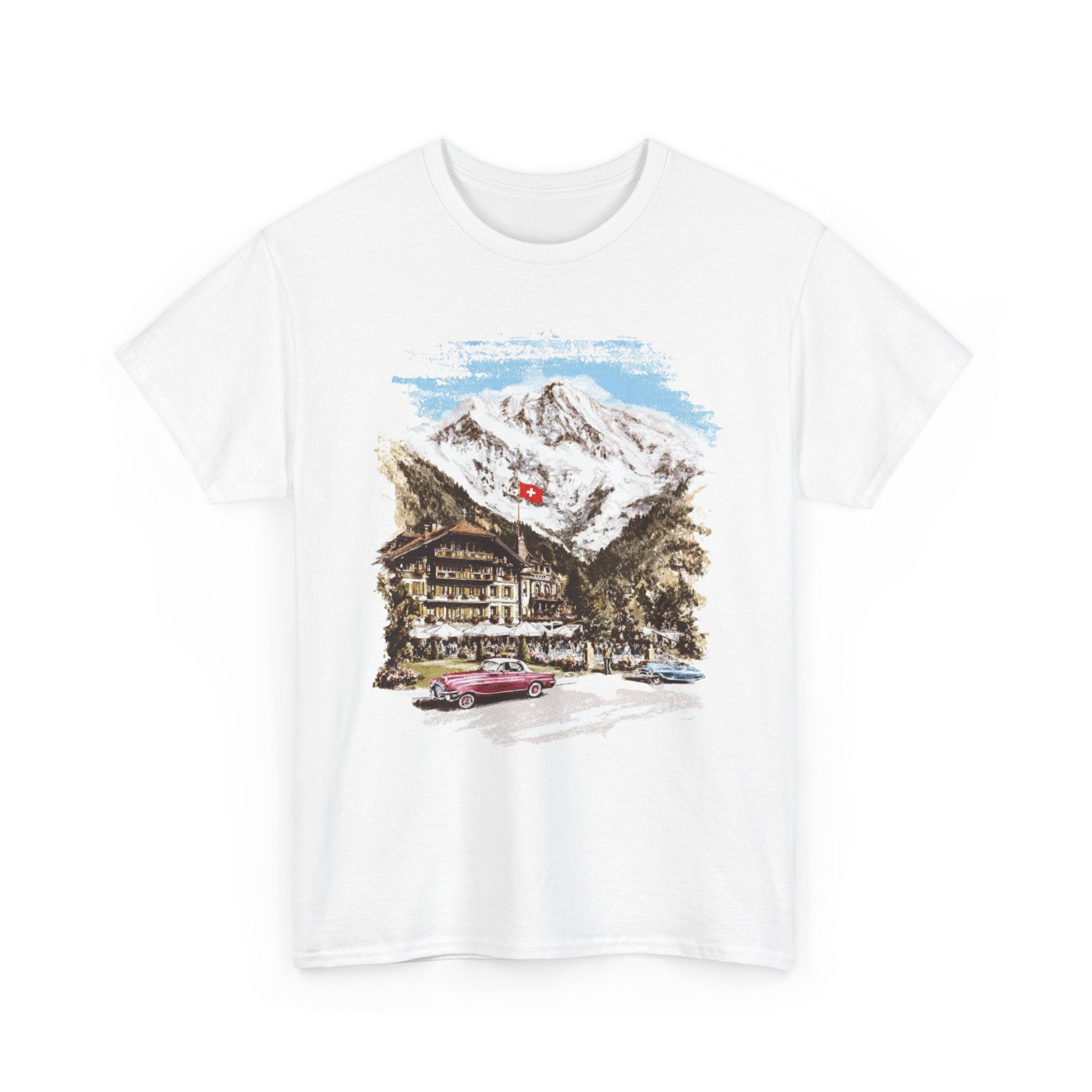 Vintage Alpine Chalet Scenic Tee