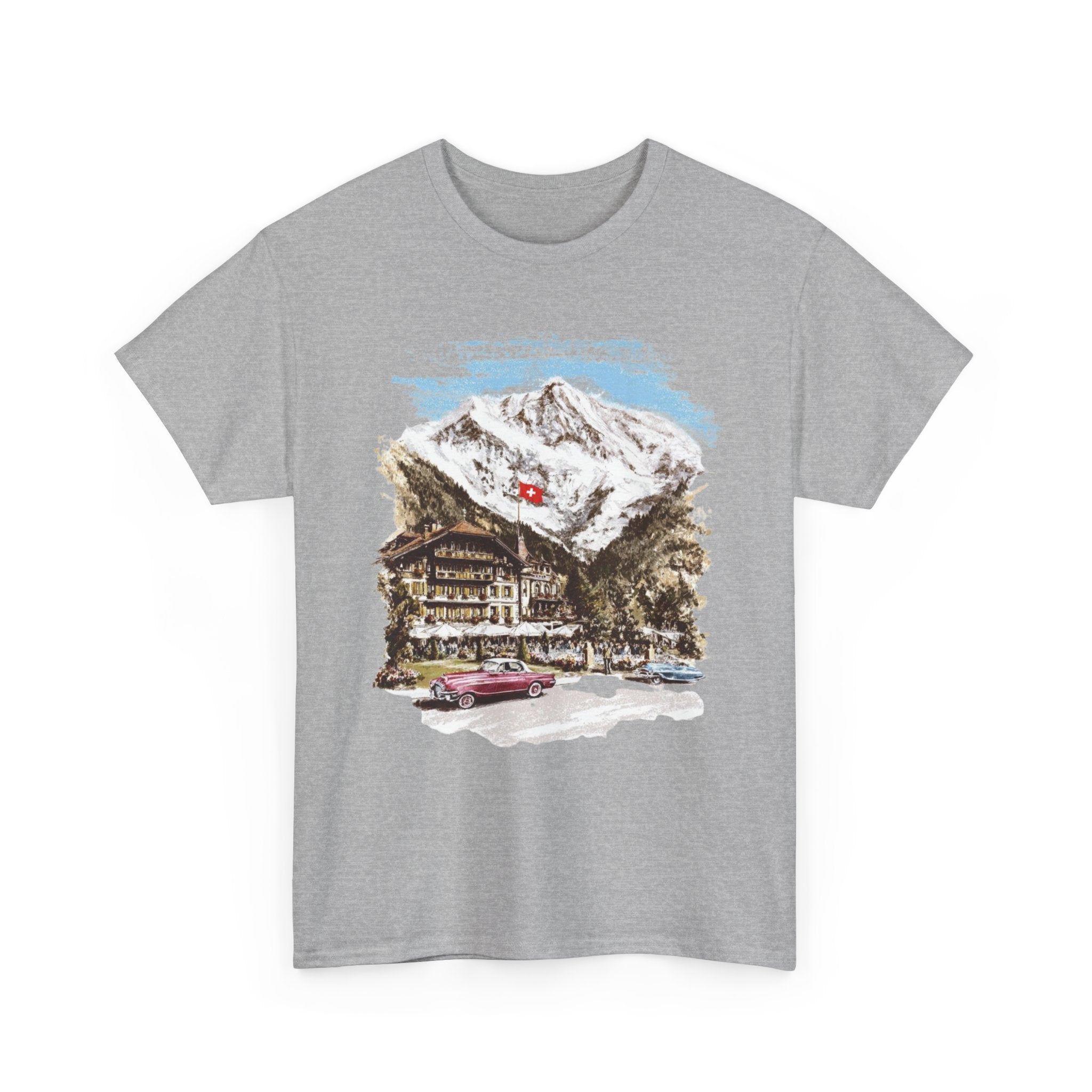 Vintage Alpine Chalet Scenic Tee