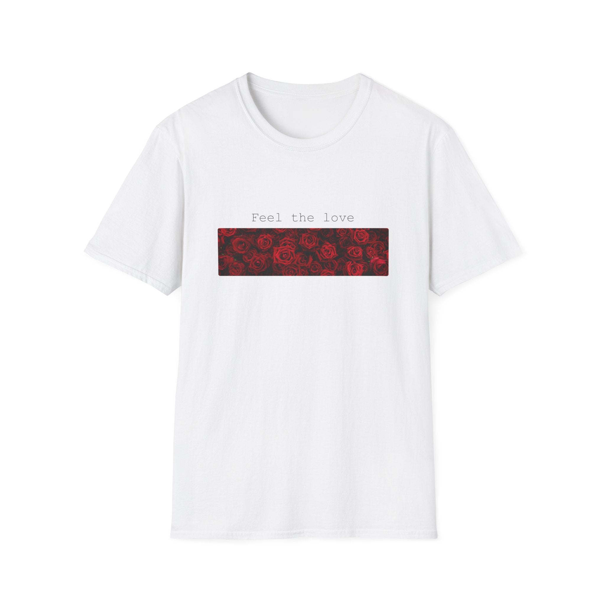 Feel the Love T‑Shirt — Red Rose Bar Graphic Tee