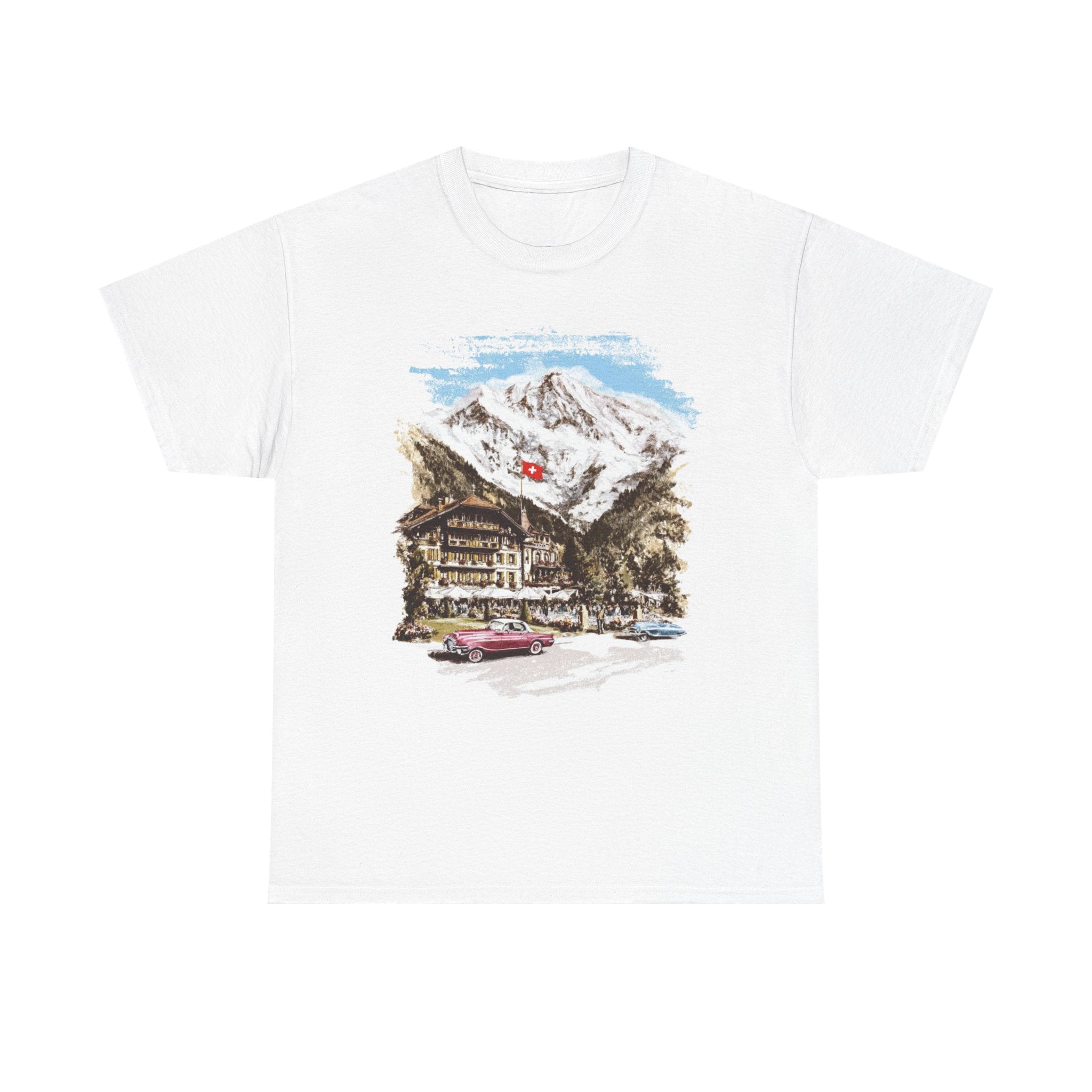 Vintage Alpine Chalet Scenic Tee