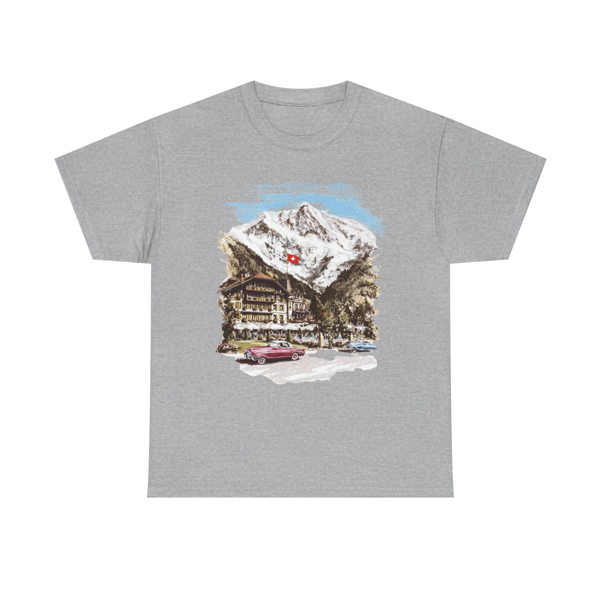 Vintage Alpine Chalet Scenic Tee