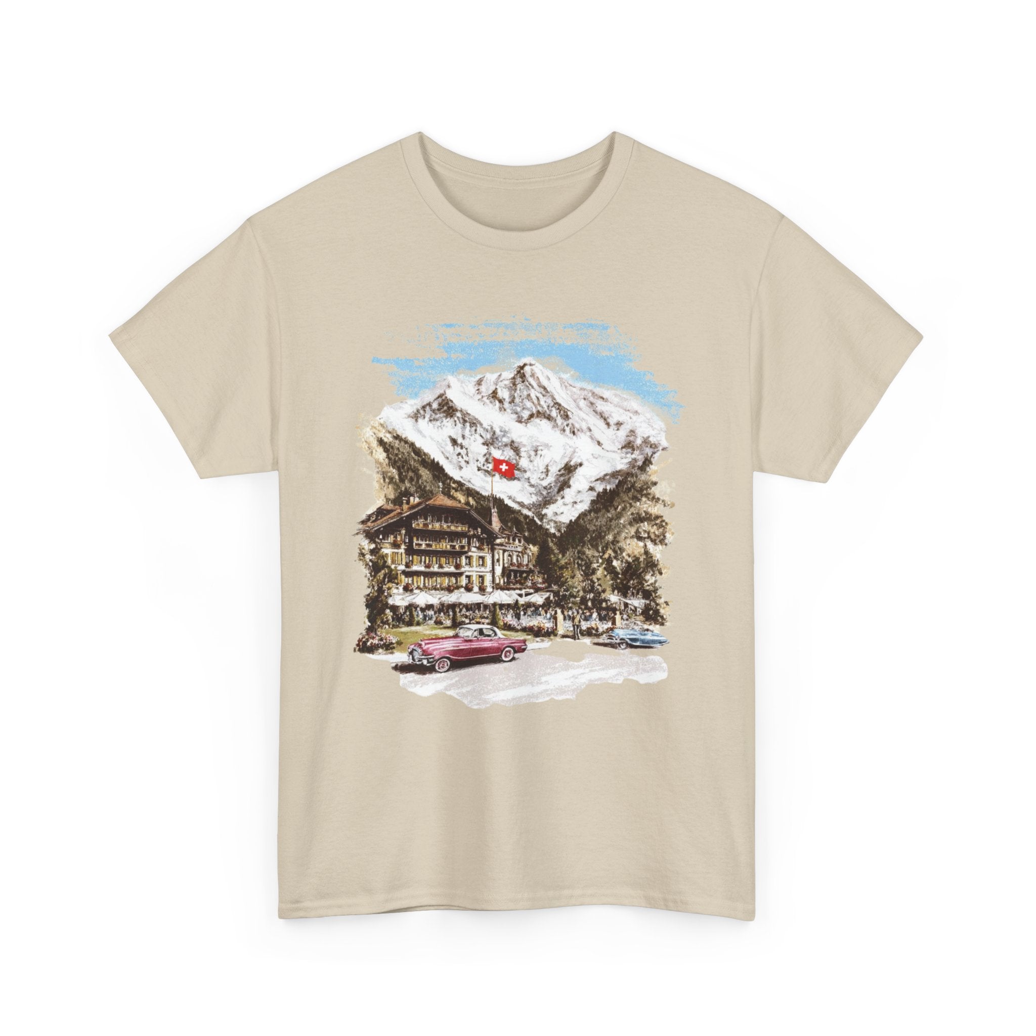 Vintage Alpine Chalet Scenic Tee